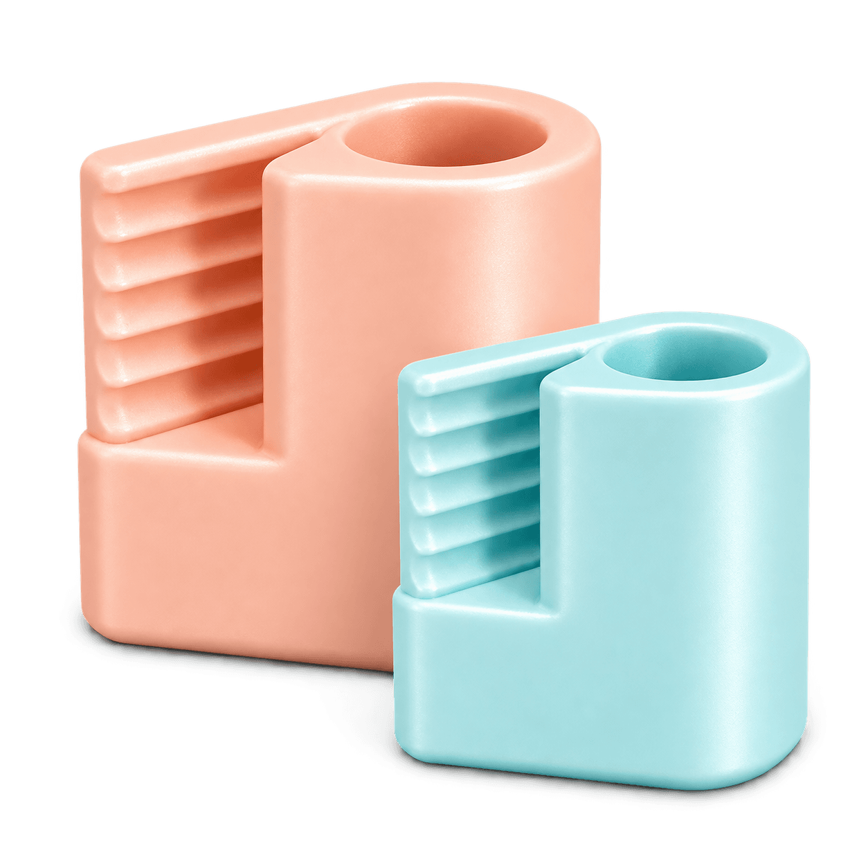 Peach Satin and Seafoam Silk vial label applicators